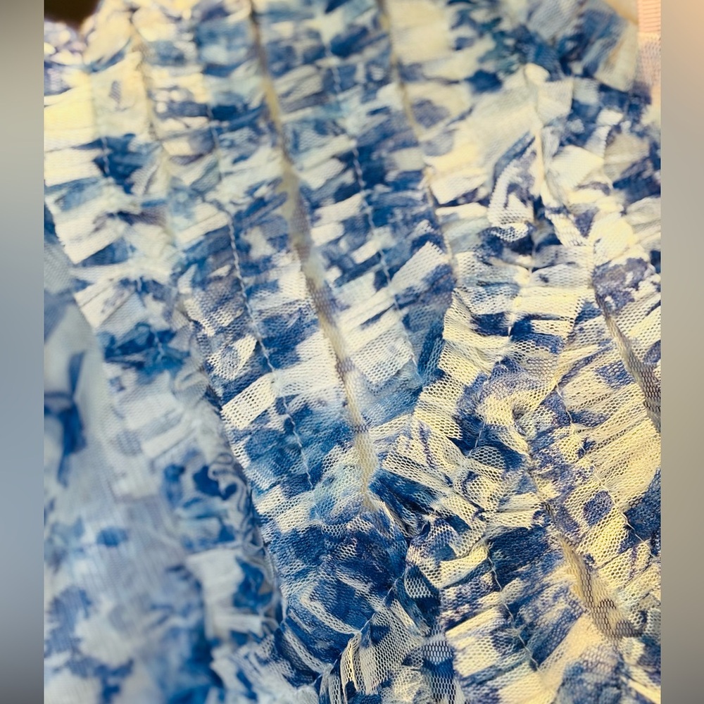 Mac Duggal Blue and White Midi Dress - Picture 12 of 16